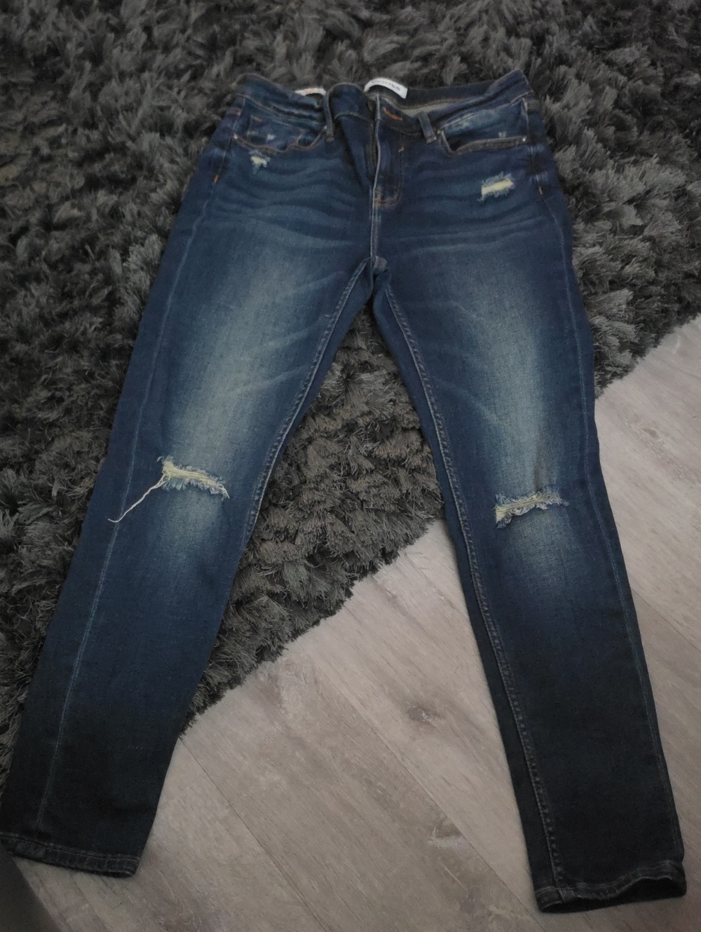Vigoss Dark Indigo Distressed Skinny Jeans